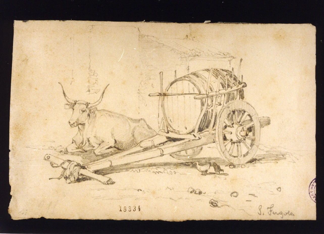 Carro con bue accovacciato - Certosa di S.Martino, Napoli